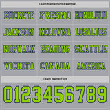 Custom Gray Neon Green-Navy Long Sleeve Authentic Football Jersey