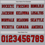 Custom Gray Red-Black Long Sleeve Authentic Football Jersey