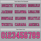 Custom Gray Pink-Black Long Sleeve Authentic Football Jersey
