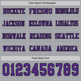 Custom Gray Purple-Black Long Sleeve Authentic Football Jersey