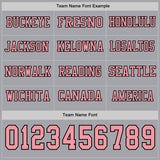Custom Gray Medium Pink-Black Long Sleeve Authentic Football Jersey