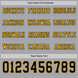 Custom Gray Black-Gold Long Sleeve Authentic Football Jersey