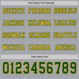 Custom Gray Green-Gold Long Sleeve Authentic Football Jersey