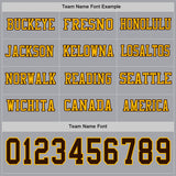 Custom Gray Brown-Gold Long Sleeve Authentic Football Jersey