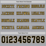 Custom Gray Black-Old Gold Long Sleeve Authentic Football Jersey