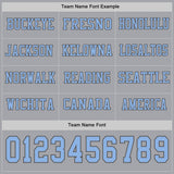 Custom Gray Light Blue-Steel Gray Long Sleeve Authentic Football Jersey