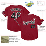 Custom Maroon Black-White Mesh Authentic Throwback Baseball Jersey