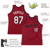 Custom Maroon White-Black Authentic Throwback Basketball Jersey