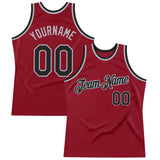 Custom Maroon Black-Gray Authentic Throwback Basketball Jersey