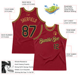 Custom Maroon Black-Old Gold Authentic Throwback Basketball Jersey