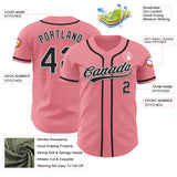 Custom Medium Pink Black-White Authentic Baseball Jersey