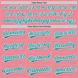 Custom Medium Pink Teal-White Authentic Baseball Jersey