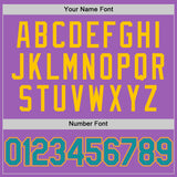 Custom Medium Purple Teal-Yellow Authentic Baseball Jersey