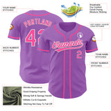Custom Medium Purple Pink-White Authentic Baseball Jersey
