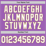 Custom Medium Purple White-Old Gold Authentic Baseball Jersey