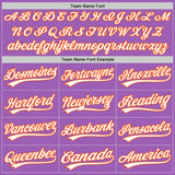Custom Medium Purple White-Orange Authentic Baseball Jersey