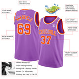 Custom Medium Purple Orange-White Authentic Basketball Jersey
