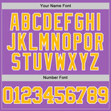 Custom Medium Purple Gold-White Authentic Basketball Jersey