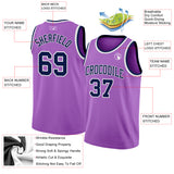 Custom Medium Purple Navy-White Authentic Basketball Jersey