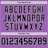 Custom Medium Purple Black-White Authentic Basketball Jersey