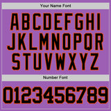 Custom Medium Purple Black-Orange Authentic Basketball Jersey