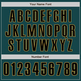 Custom Midnight Green Black-Old Gold Authentic Baseball Jersey