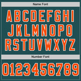 Custom Midnight Green Orange-White Mesh Authentic Throwback Football Jersey