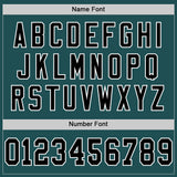 Custom Midnight Green Black-White Mesh Authentic Throwback Football Jersey
