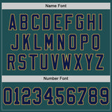 Custom Midnight Green Navy-Old Gold Mesh Authentic Throwback Football Jersey
