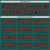 Custom Midnight Green Navy-Orange Authentic Basketball Jersey
