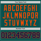 Custom Midnight Green Navy-Orange Authentic Basketball Jersey
