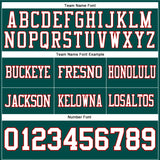 Custom Midnight Green White-Red Authentic Football Jersey