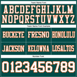 Custom Midnight Green White-Orange Authentic Football Jersey