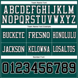 Custom Midnight Green Black-White Authentic Football Jersey