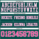 Custom Midnight Green Pink-White Authentic Football Jersey