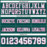 Custom Midnight Green White-Pink Authentic Football Jersey