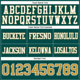 Custom Midnight Green Old Gold-White Authentic Football Jersey