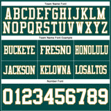 Custom Midnight Green White-Old Gold Authentic Football Jersey
