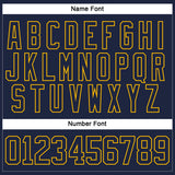 Custom Navy Gold Hockey Lace Neck Jersey
