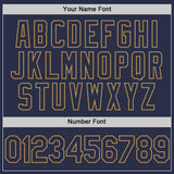 Custom Navy Old Gold Authentic Throwback Baseball Jersey