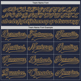 Custom Navy Old Gold Hockey Jersey