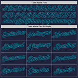 Custom Navy Teal Authentic Throwback Basketball Jersey