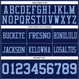 Custom Navy Light Blue Authentic Football Jersey