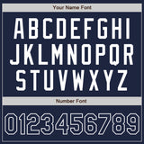 Custom Stitched Navy White Baseball Pullover Sweatshirt Hoodie