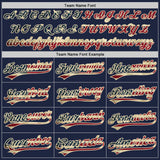 Custom Stitched Navy Vintage USA Flag-Cream Baseball Pullover Sweatshirt Hoodie