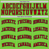 Custom Neon Green Red-Navy Authentic Basketball Jersey