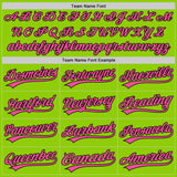 Custom Stitched Neon Green Pink-Black Baseball Pullover Sweatshirt Hoodie