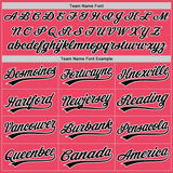 Custom Neon Pink Black-White Authentic Baseball Jersey