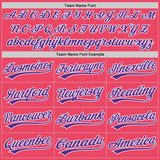 Custom Neon Pink Purple-White Authentic Baseball Jersey