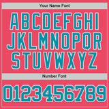Custom Neon Pink Teal-White Authentic Basketball Jersey